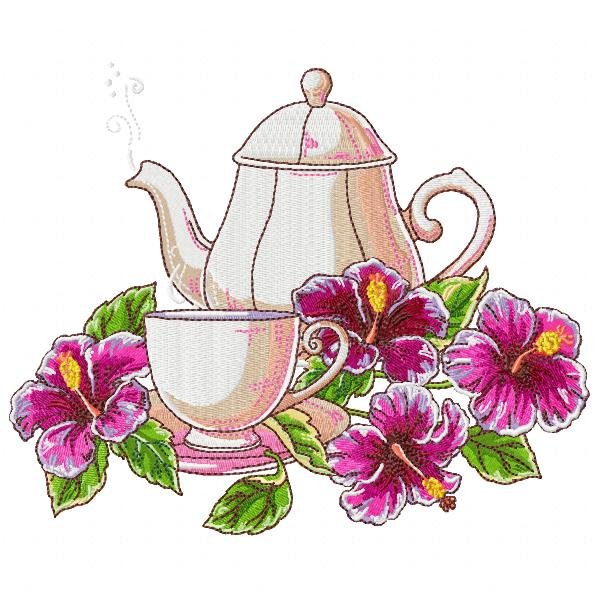 Bule de Chá com Flores